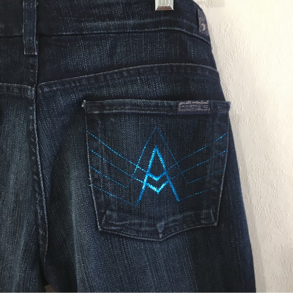 Brand New NWOT Seven for all Mankind A Pocket Metallic Embroidered Jeans size 29 - Picture 2 of 7